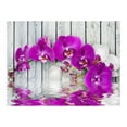 thumbnail image 3 of Tiptophomedecor Floral Wallpaper Wall Mural - Violet Orchids With Water Reflexion, 3 of 4