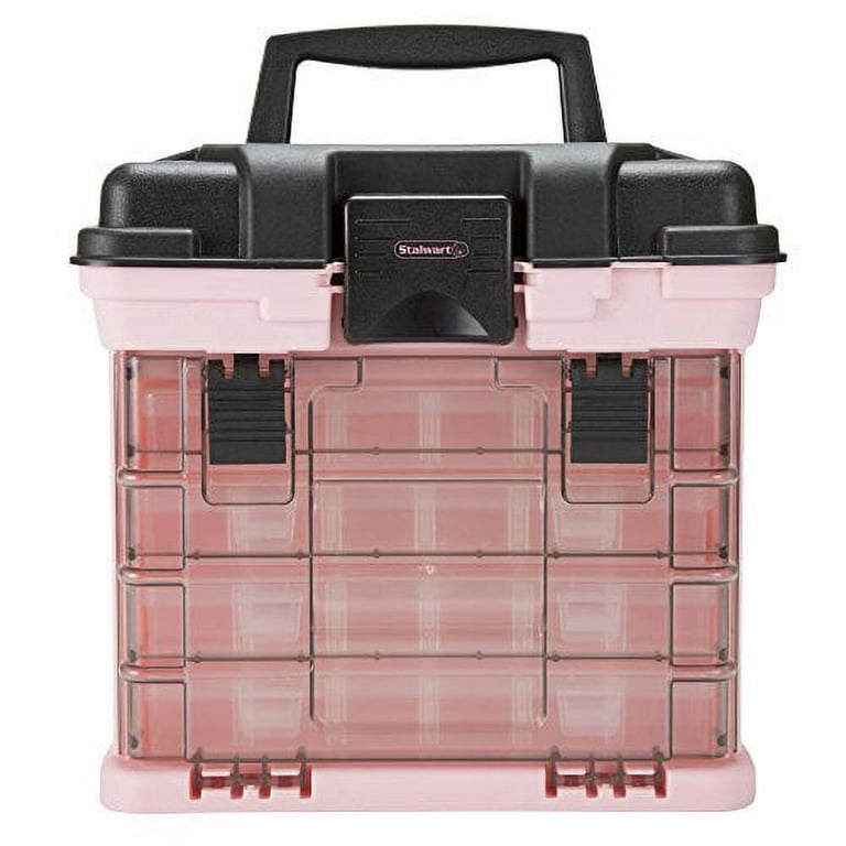 Stalwart Portable Tool Box with Drawers - Small Hardware Organizer (Pink) 