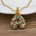 thumbnail image 1 of Oro A-Z 26 iniciales nombre collar femenino arco iris colgante fiesta joyas de cumpleaños/collar para mujer Gao Jiahui unisex, 1 of 1