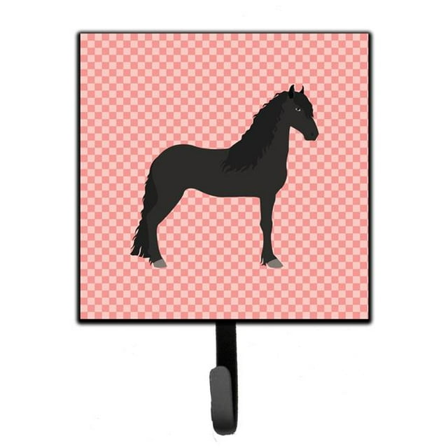 Friesian Horse Pink Check Leash or Key Holder