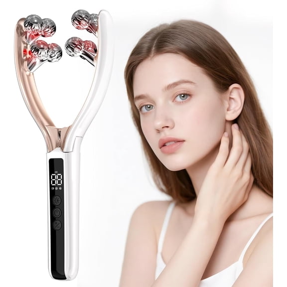 Wiher Face Roller Device,Electric Face Lifting Device with Vibration Massage,3-Level RF Radio Frequency 9-Level Microcurrent and Two Light Therapy,Reduce Swelling Tightening Skin for Home,Travel Use