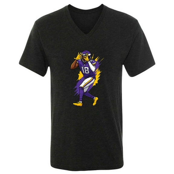 MENS V NECK Justin Jefferson Griddy Minnesota Shirt T-Shirt