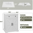 thumbnail image 7 of VEANERWOOD 24" Bathroom Vanity with Sink Set, Farmhouse Bathroom Cabinet with Flip Drawer and Doors, White, 7 of 7