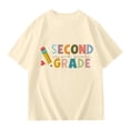 thumbnail image 4 of XEGLSBU Girls Tshirts 6-7 Years Old Girls Casual Short Sleeve T Shirt Round Neck Graphic Print Loose Fit Tee for School Activities Spring Summer Beige Size 9-10 Years, 4 of 5