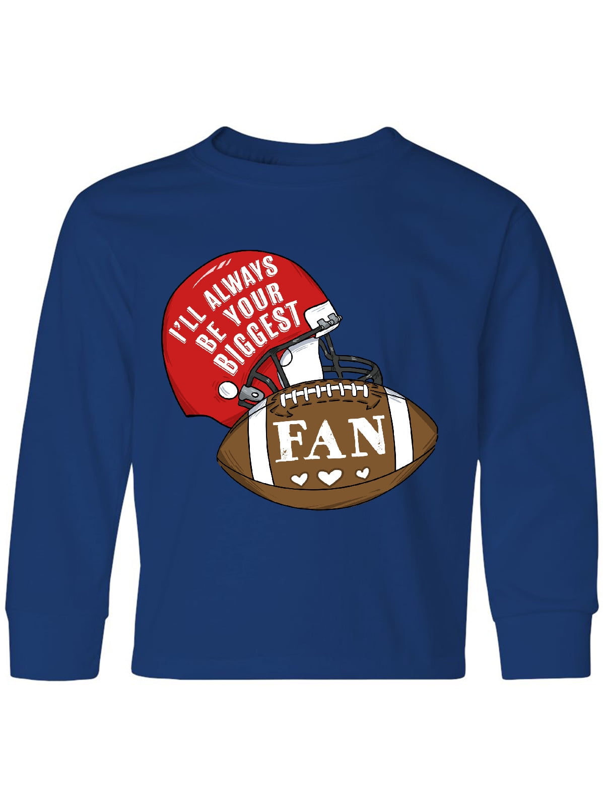 I'll Always Be Your Biggest Fan with Football and Helmet Youth Long
