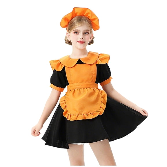 Kids Costume for Girls Ruffle Tulle Tutu Dress and Headband Clown Cosplay Costume Fancy Dress Up Outfits Beetle Carnival Masquerade Party Yellow 4-5 Years