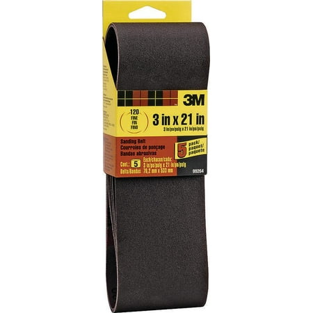 3M Sanding Belt, 3 in. x 21 in., 120 Grit, Fine, (Best Sanding Belts For Wood)