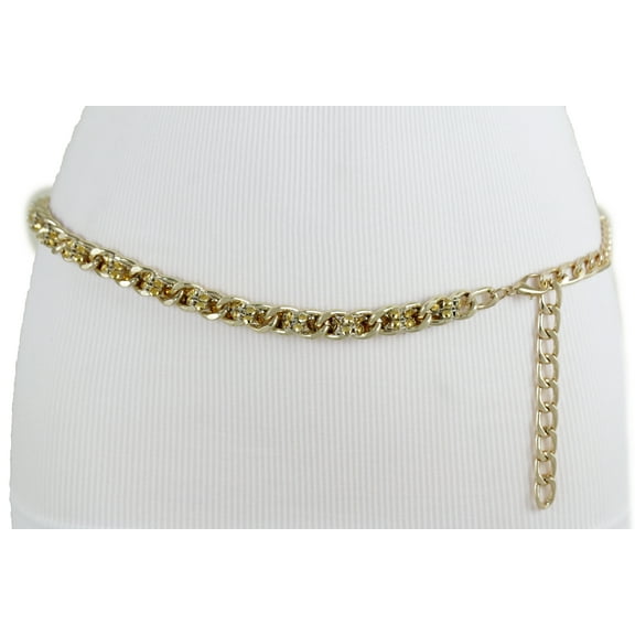 Women Gold Metal Chain Mesh Bling Sexy Fashion Belt Plus Size XL XXL