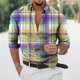 thumbnail image 1 of Camisa de rayas verde gris para hombre, de manga larga, con solapa, moderna, sencilla, informal, cómoda, de tela de alta calidad para hombre, 1 of 6