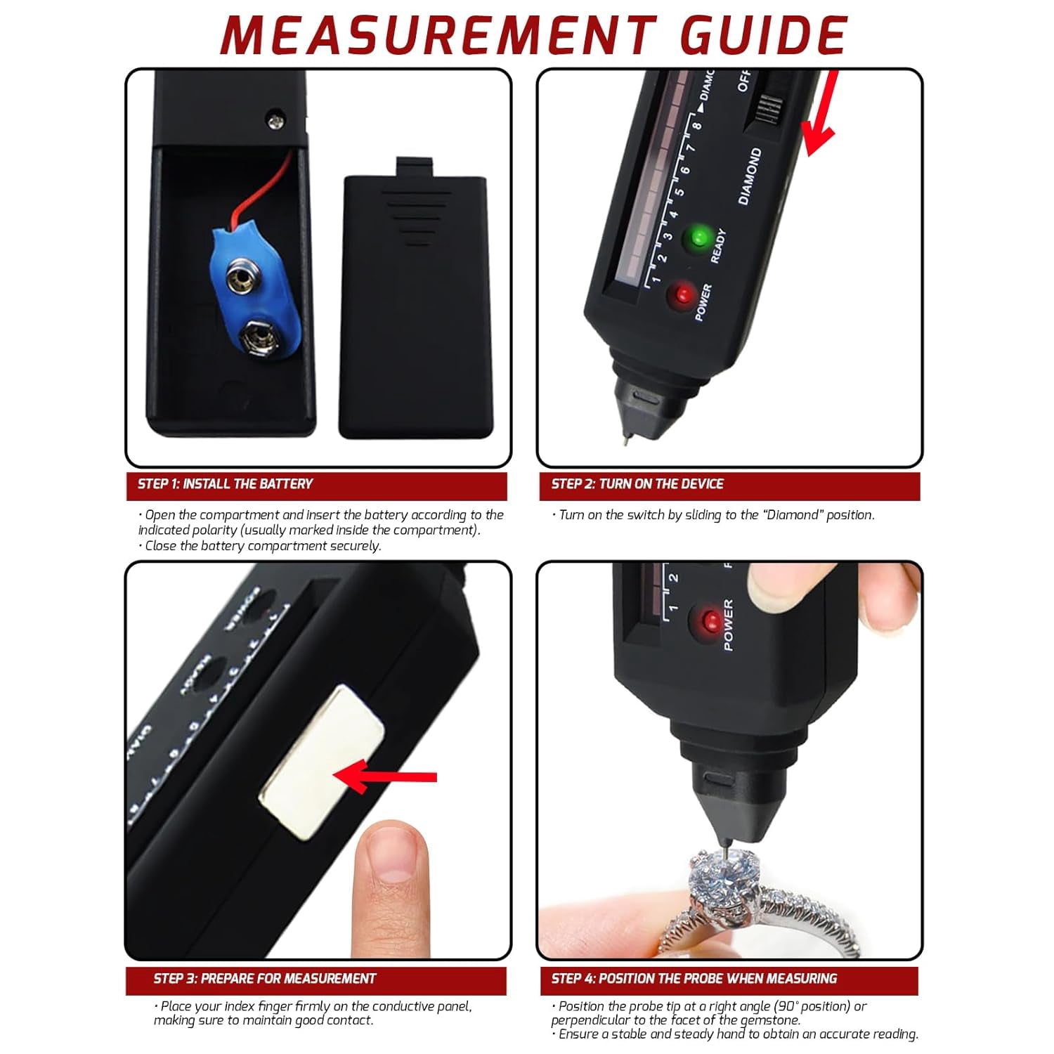 Diamond Tester With Uv Ultraviolet Light Gemstone Jewellry Selector Jeweler Gem Tools