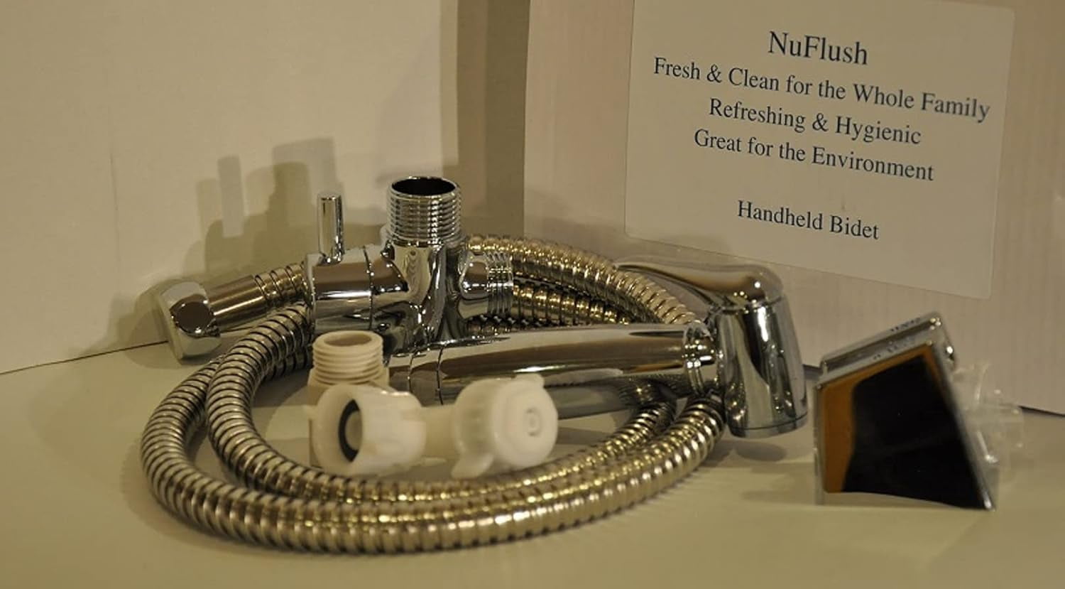 Hand-Held Chrome Bidet - Easy Installation By NuFlush