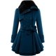 thumbnail image 1 of Abrigos de invierno para mujer con forro de sherpa, gabardina cruzada, abrigo largo de cuello alto con bolsillos, abrigo de invierno con cinturón, 1 of 5