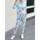 thumbnail image 4 of 2PCS Mujeres Tie-Dye Print Hoodie Pantalones Con capucha Manga larga Cordón Cintura elástica Ca MABOTO Pantalones de sudadada, 4 of 7