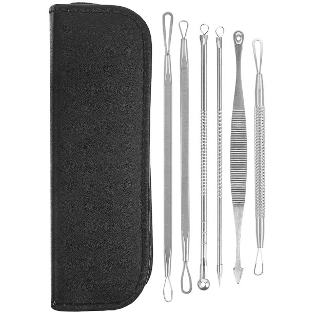 Suministros para eliminar puntos negros de poros, herramienta de acero inoxidable para eliminar puntos negros, accesorio para extractor de puntos negros, pinza para células, puntos negros