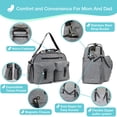 thumbnail image 6 of JOIE BEAN Large Diaper Tote Bag, Multifunctional Messenger Bag with Changing Pad (Light Grey), 6 of 8