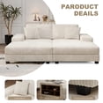 thumbnail image 4 of BUIORD 79.5" Oversized Sectional Chaise Lounge, Upholstered Corduroy Sectional Couch with Side Storage Rack, Sleeper Lounge Chair for Living Room, Beige, 4 of 11