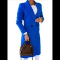 thumbnail image 2 of Abrigos Largos de Lana para Mujer, Gabardina, Blazer Cruzado, Abrigo, Otoño e Invierno Azul S, 2 of 7