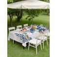 thumbnail image 3 of Outdoor Tablecloth with Umbrella Hole and Zipper, Blue Christmas Snowman Rectangle Table Cloth 54x80 Inch Waterproof Tablecloth, Xmas Tree Elk Gifts Snowflake Vintage Picnic Table Cover for Patio, 3 of 7