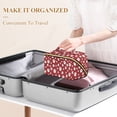 thumbnail image 3 of FORMRS Makeup Bag Travel Cosmetic Organizer for Women Fold Flat Zipper Pouch with Handle, Red Cartoon Paws Pattern, 3 of 8