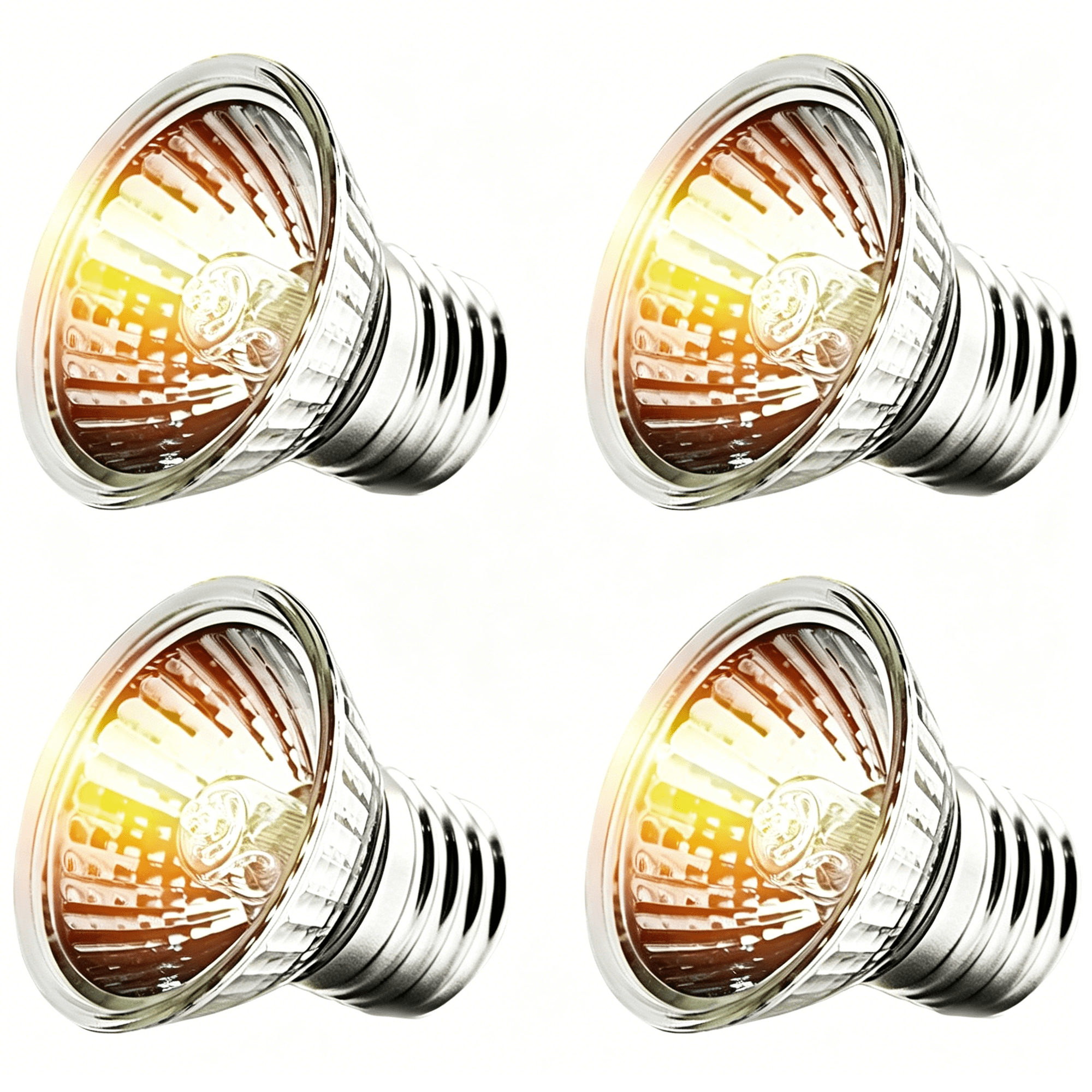 HIBIBUD 4-Pack 50W Uva+Uvb Bulbs,Heat&Light for Reptiles&Amphibian Tanks,Terrariums&Cages,Works with Various Lamp Fixtures