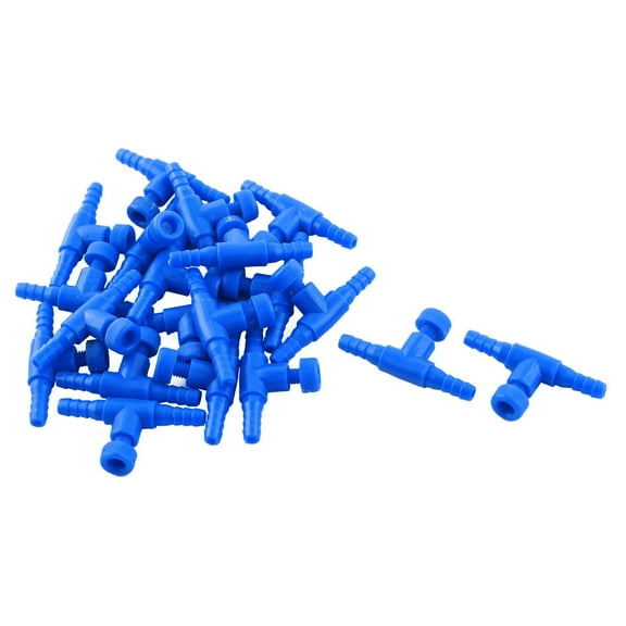 Unique Bargains Fish Tank Aquarium Plastic One Way Air Control Valves Blue 20 Pcs