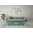 thumbnail image 3 of Ahgly Company Indoor Rectangle Medallion Light Blue Traditional Area Rugs, 8' x 12', 3 of 4