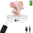thumbnail image 2 of Motorized Rotating Display Stand, Rechargeable 360 Degree Electric Rotating Turntable for Photography Products Display, Live Video Show, Remote Control Angle Speed, White 11.8inch 300Lbs Load, 2 of 8