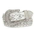 thumbnail image 2 of Women's Western Cowgirl Alligator Rhinestone Studded Leather Belt, 2 of 4