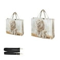 thumbnail image 3 of Wobogo Lion and Its Cub Corduroy Tote Bag for Women Travel Crossbody Bag Purse Women Shoulder Bags Work Handbags Daily Commuter Bag 13.7×12.2inch, 3 of 8