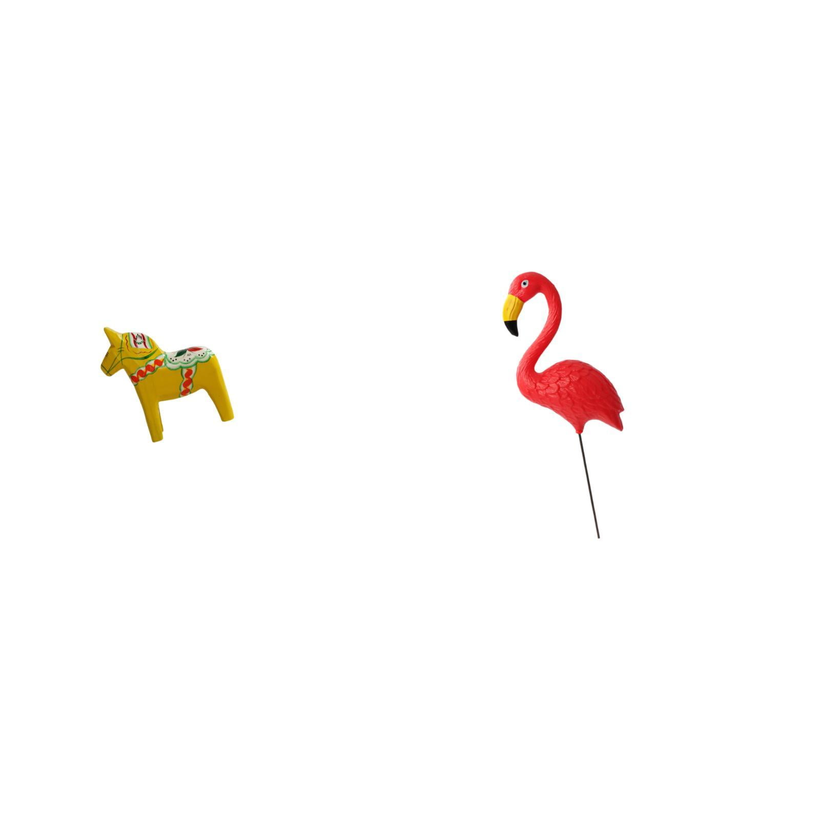 2 Pieces Dalecarlian Horse Figurine Desktop Animal Sculpture Wood Material for Home Garden Decor and Collectors Display