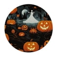 thumbnail image 2 of WYYP Mystical Horror Ghost Round Table Cloth Stars Pumpkins Polyester Tablecloth 50 inch Waterproof Tablecloth Dinning Table Cover for Indoor Outdoor Party Picnic White, 2 of 7