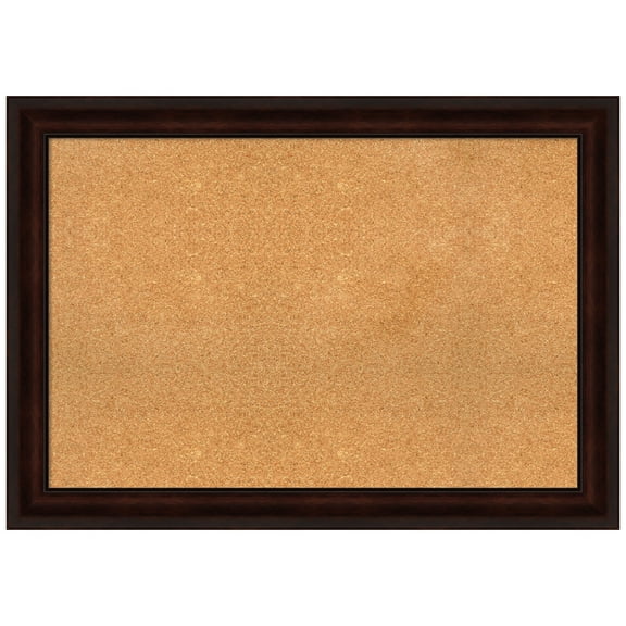 Amanti Art Natural Cork Board Framed Coffee Bean Brown Bulletin Board 41 in. x 29 in.