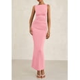 thumbnail image 4 of Vestido midi PRETTYGARDEN para mujer 2025 con pliegues fruncidos para mujer, 4 of 9