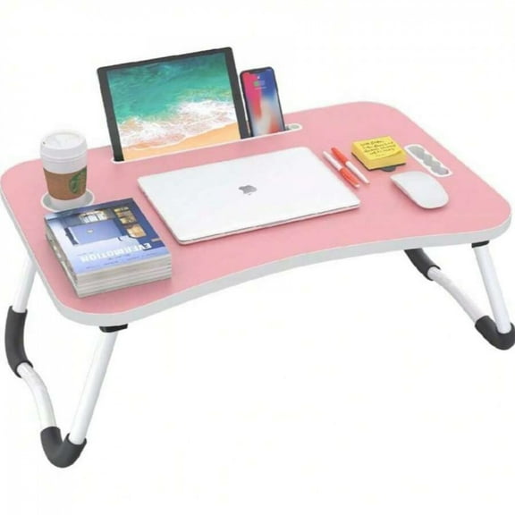 REZJSWFSMMJ Laptop Bed Desk, Folding Lap Desk With Cup Holder, Portable Laptop Stand For Bed Laptop Desk Bed Table Tray