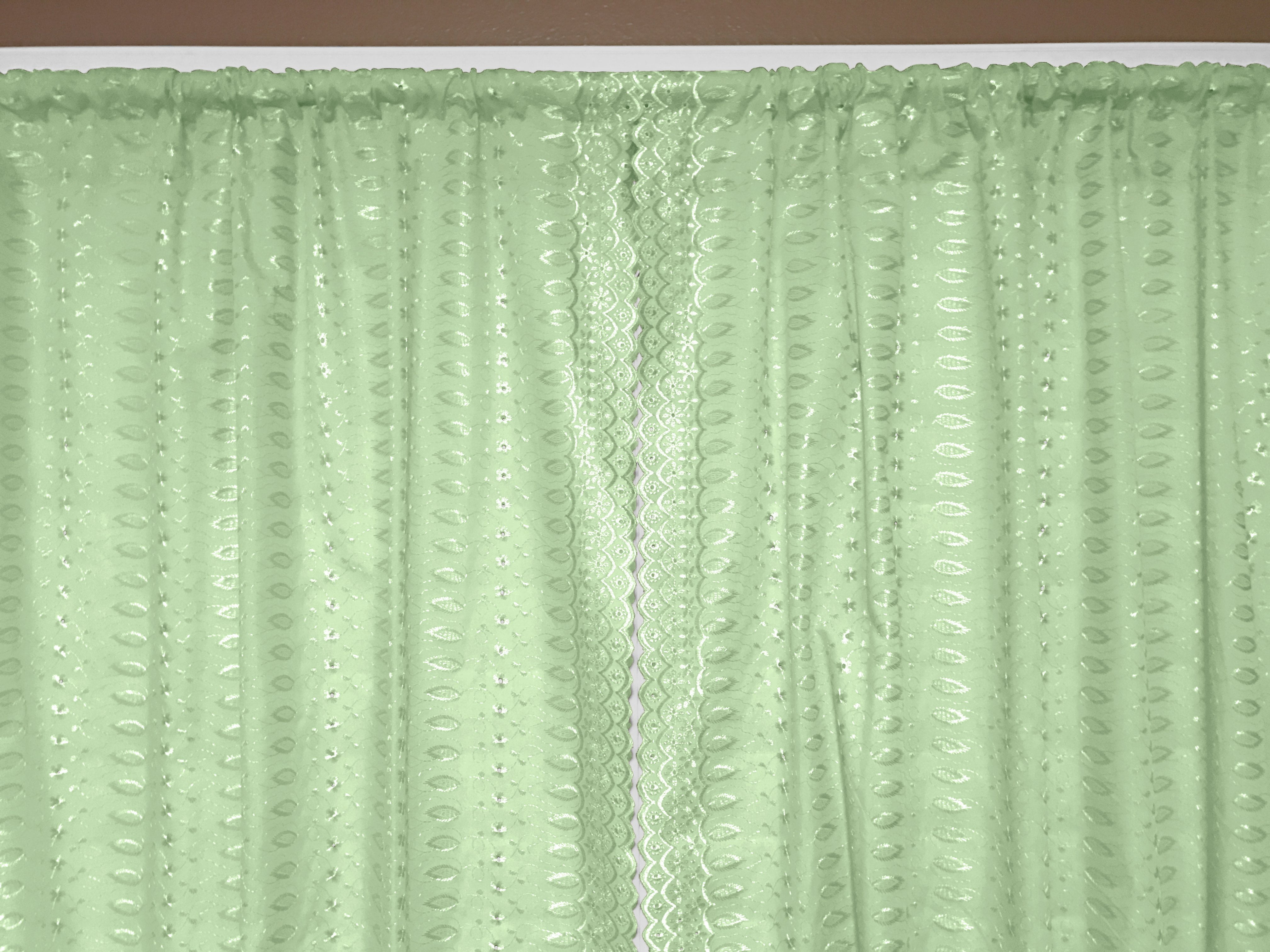 mint green eyelet fabric