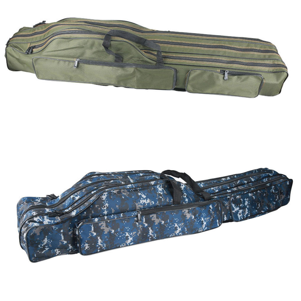 3Layer Folding Fishing Rod Reel Bag Pole Carry Case Carrier Travel Organizer Box