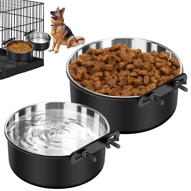Jaulas para perros SsawCasa, paquete de 2 unidades, de acero inoxidable, antiderrames
