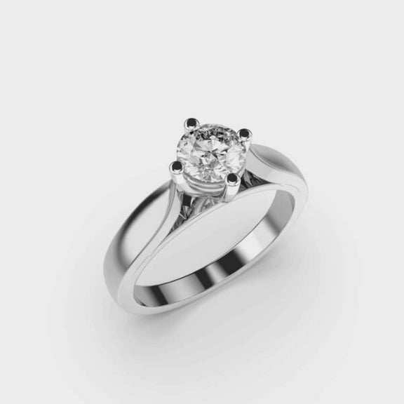 1 Carat Beautiful IGI Certified Lab Grown Diamond Engagement Ring for Women 10K White Gold | Round Cut Lab Created Solitaire Diamond Rings | Size 7 Diamond-Capitals