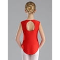 thumbnail image 6 of YiZYiF Kids Girls Shiny Sleeveless Leotard with Shorts Set for Gymnastics Dance Skating Costume Red 12, 6 of 7