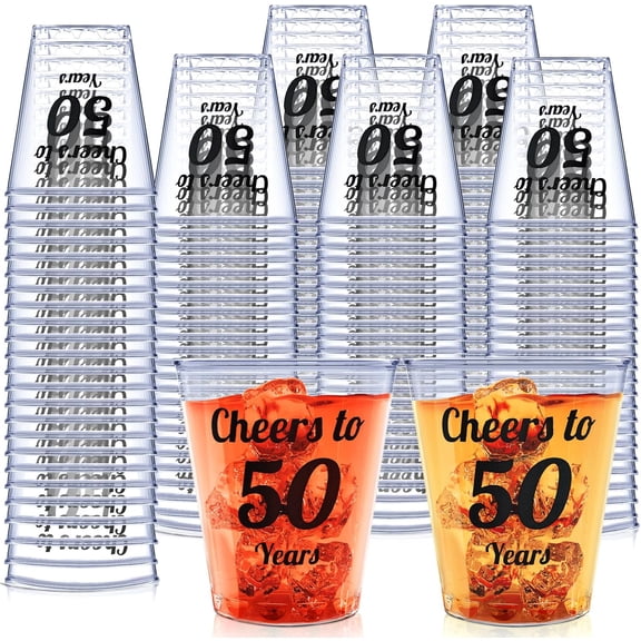 110PCS Cheers to 50 Years Shot Glasses 2oz Disposable Cups, 50th Birthday Party Favors for Her and Him Women Men Anniversary Wedding Decorations, Guests, Class Reunion