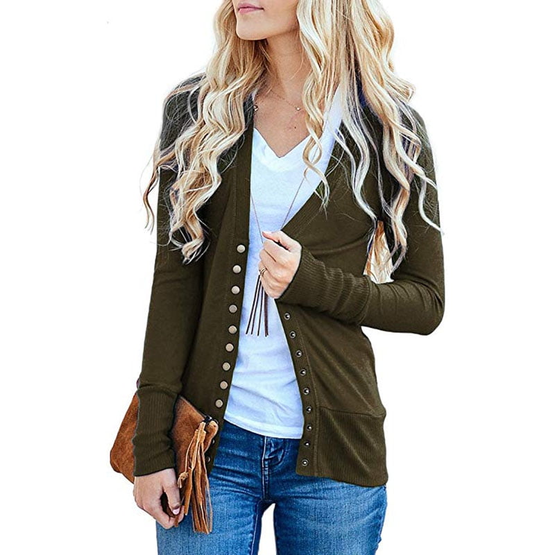 Women's V-Neck Button Down Knit Cardigan Sweater Nigeria Ubuy