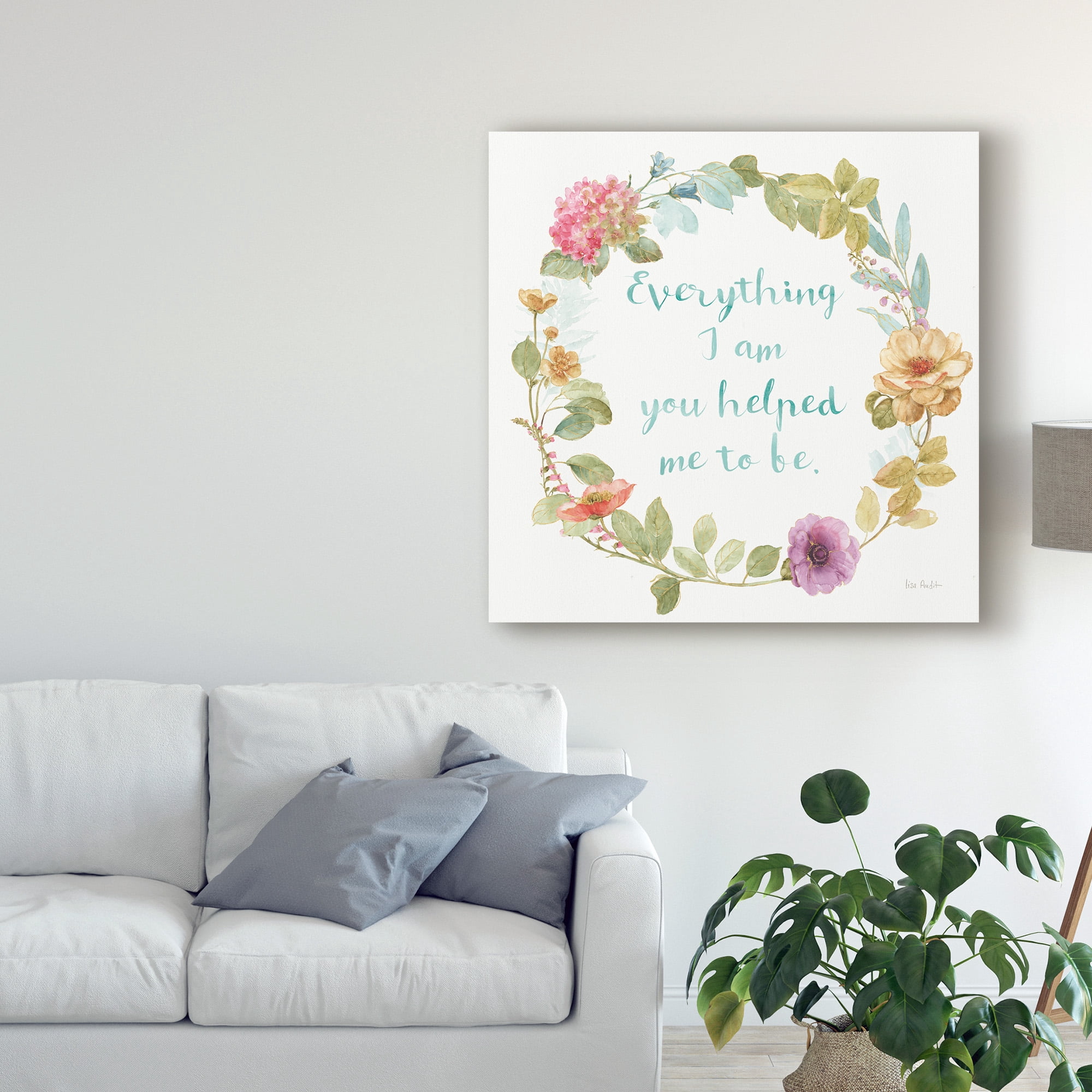 Trademark Fine Art 'Rainbow Seeds Wreath IV Everything' Canvas Art by Lisa Audit