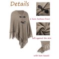 thumbnail image 7 of Poncho Sweater Women Oversized Horn Buttons Knit Poncho Cape Coat Cardigan Shawl Tassel Wrap Sweater for Women, 7 of 7