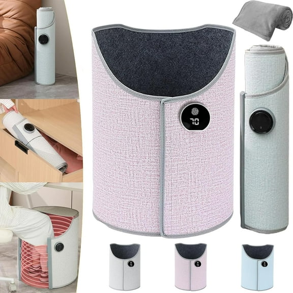 Under Desk Leg Warmer, 2026 Portable Folding Electric Heating Foot Warmer with Soft Blanket, Under Desk Heater for Office, Home - 360° Fully Enclosed Heating, 5-Speed Adjustment (Pink)