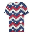 thumbnail image 4 of 2024 American Flag Women's 3/4 Sleeve Button Neck USA Flag Star Stripes Print Patriotic T-Shirt Slim Tops Casual Independence Day USA Flag Graphic Shirts, 4 of 5