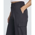 thumbnail image 3 of 3 Pack:Women's Woven Cargo Capri Jogger Pants Tactical Hiking 5 Pockets Water Resistant Quick Dry Active Pockets Drawstring, 3 of 7