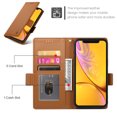 thumbnail image 3 of Compatible with iPhone XR Wallet Case, Classic PU Leather Flip Folio Case with Card Holders Kickstand [Shockproof TPU Inner Shell] Phone Cover for iPhone XR, Brown, 3 of 7