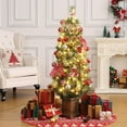 thumbnail image 5 of 4.5FT Christmas Tree Faux Frost Blooming Cedar Body, Includes 108 LED Lights, for Entrances, Home Decorations Holiday Decor, Regular Light Box, 5 of 9