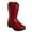 Red, variant on Kensie Girl Zip-up Toddler Heel Cowgirl Boots - Black, 6