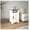 White Oak Engineered Wood, variant on Farmhouse Nightstand with Charging Station - White & Oak End Table, Tall Bedside Table with USB Ports & Outlets, Rustic Wooden Side Table for Bedroom Living Room